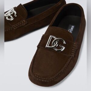 Dolce Gabbana Men’s DG Leather Driving Shoes Size 8D US/ 41 EU Brown